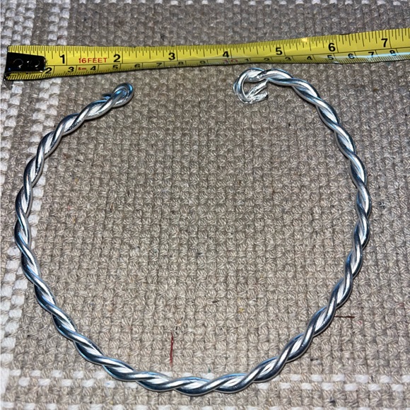 Silver Twisted Choker Necklace - Picture 2 of 4